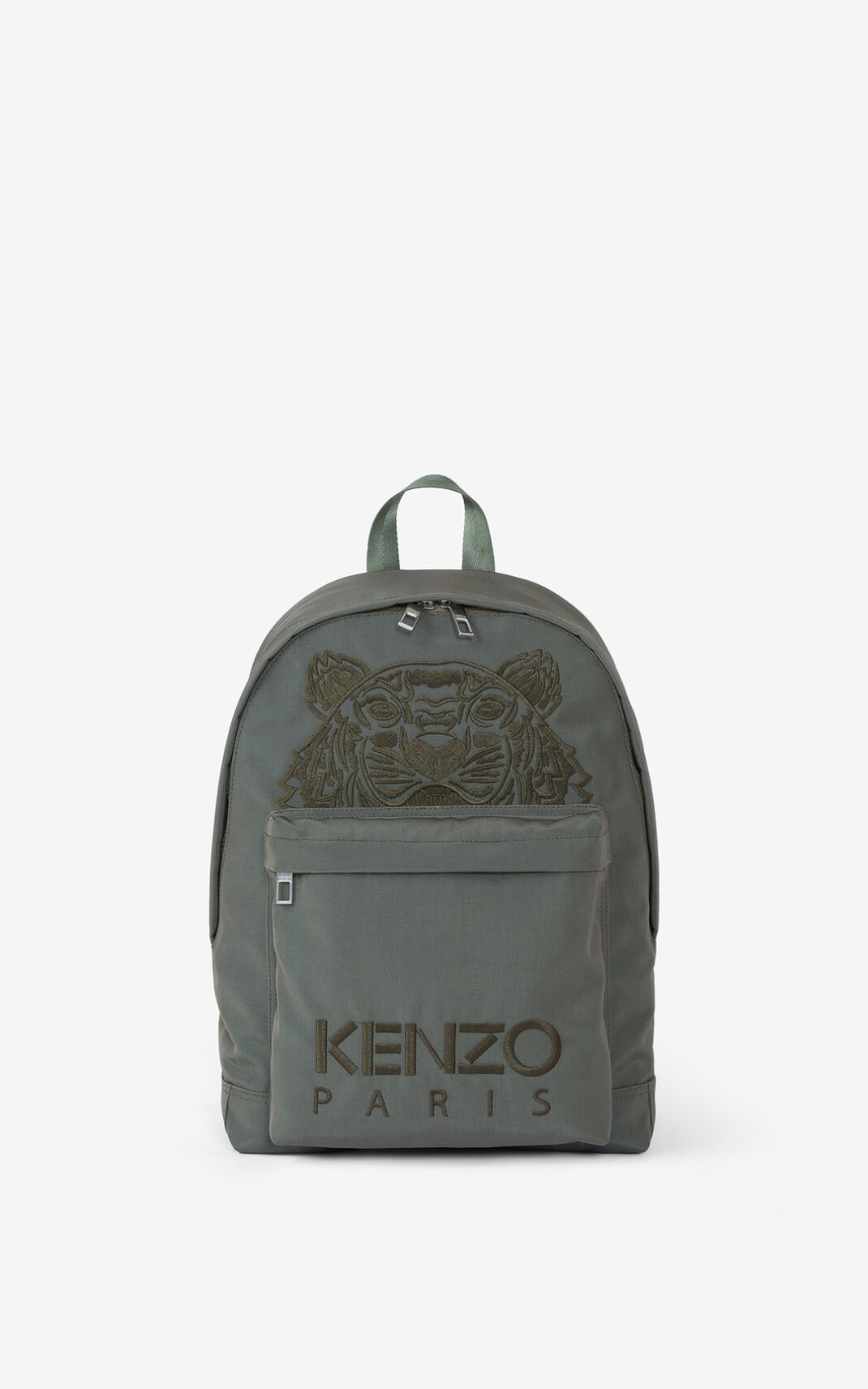 Kenzo Canvas Kampus Tiger Backpack Light Grey For Mens 0381IKUWE